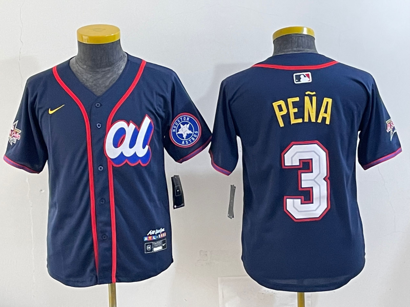 Youth 2025 Houston Astros 3 Pena Drak Blue All star Nike MLB Jersey style 001